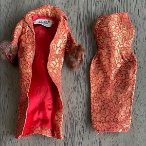 Vintage Barbie “GOLDEN ELEGANCE” #992 Strapless Dress and Fur Trimmed Jacket